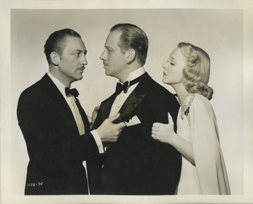 Warren William, Melvyn Douglas, and Virginia Bruce in Arsene Lupin Returns (1938)